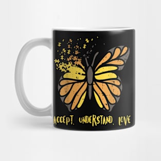 Accept Understand Love Butterfly Autism Awareness Mug